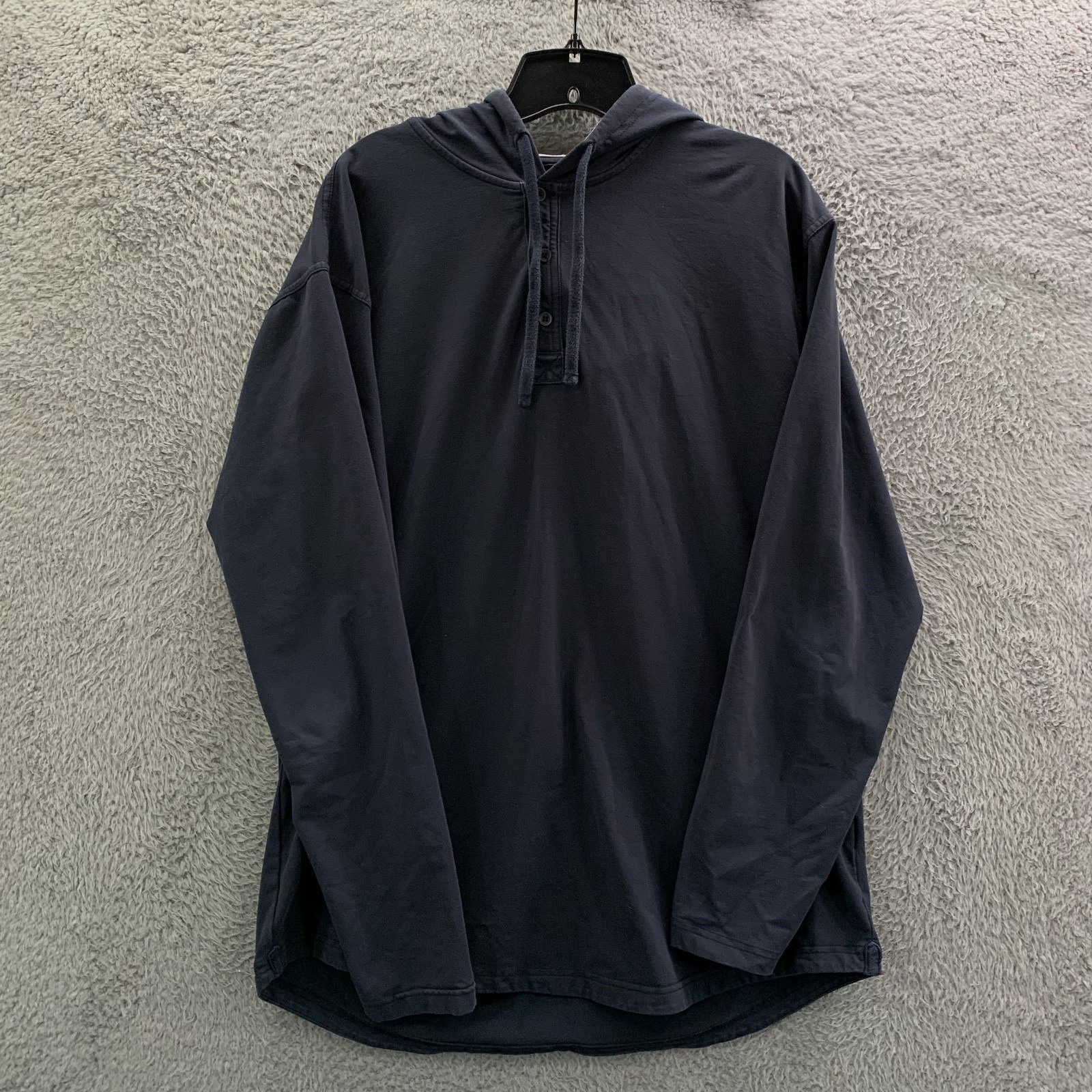 Bylt Hoodie Sweatshirt Mens Xl Drop Cut Hodded Henley Blue Premium Basics